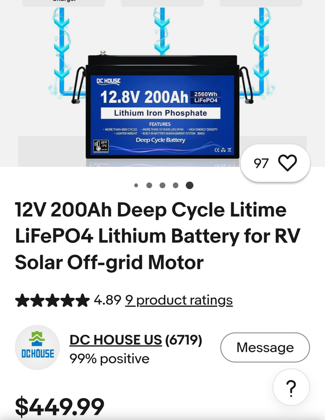 200 Amp Lithium deep charge batteries for sale