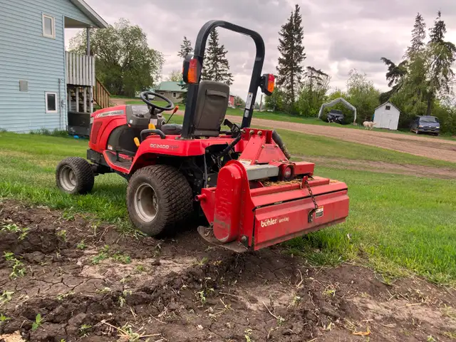 Massey GC 2400 garden tractor with rototiller
