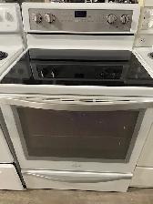 Cuisinière blanche vitrocéramique convection Whirlpool