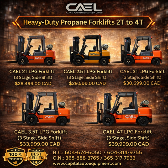 New CAEL Propane Forklifts — 2T / 2.5T / 3T / 3.5T / 4T