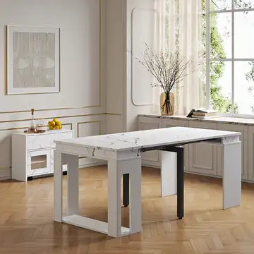 Wooden Extendable 2 / 4 / 6 Seat Rectangle Dining Room Table - Photo 3