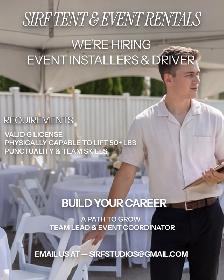 SIRF TENTS - BUILD YOU CAREER WITH US - TENT INSTALLER & DRIVER