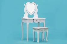 Special Heart ❤️ Shaped Makeup Vanity Table Set STOOL INCLUDED.