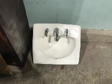 Bathroom China basin with taps For Sale