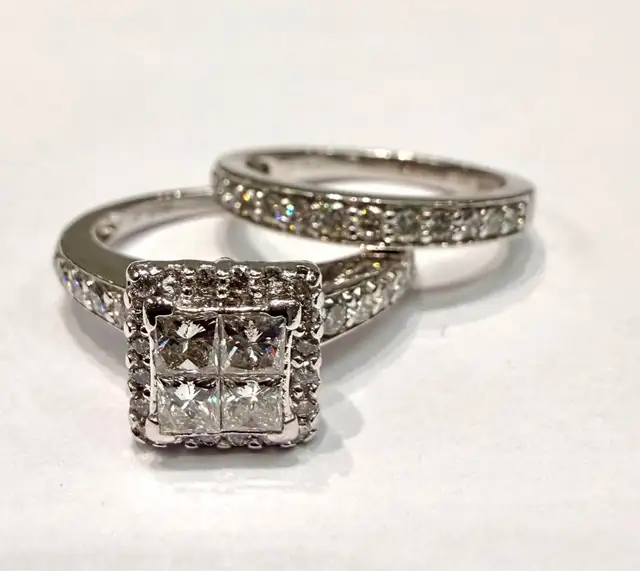 Natural Diamonds 1.50CTW Wedding Set in 14k