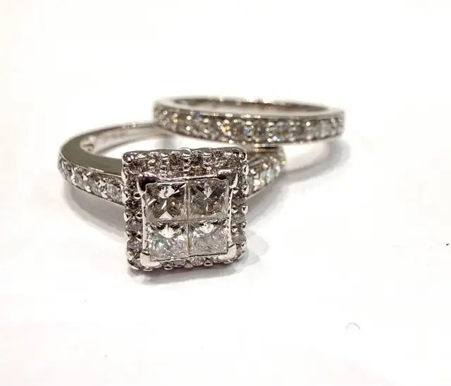 Natural Diamonds 1.50CTW Wedding Set in 14k - Photo 2