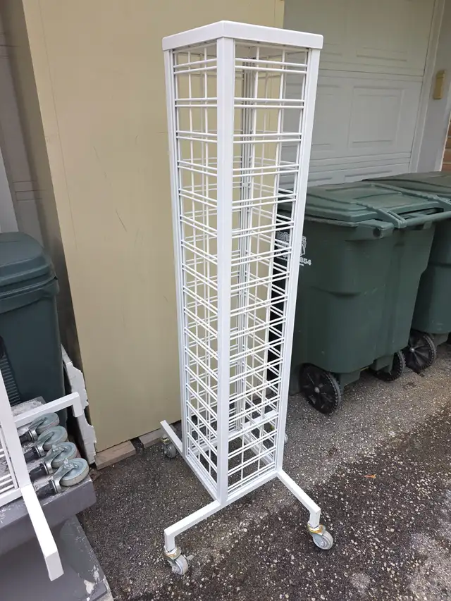 Rectangular Steel 4 Sided Rolling Tower Rack Full Swivel Casters - Photo 7
