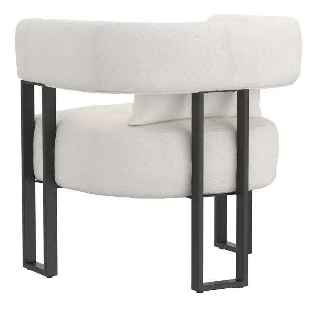 DESIGNERS SCARLET ACCENT CHAIR IN IVORY BOUCLE AND BLACK. - Photo 7