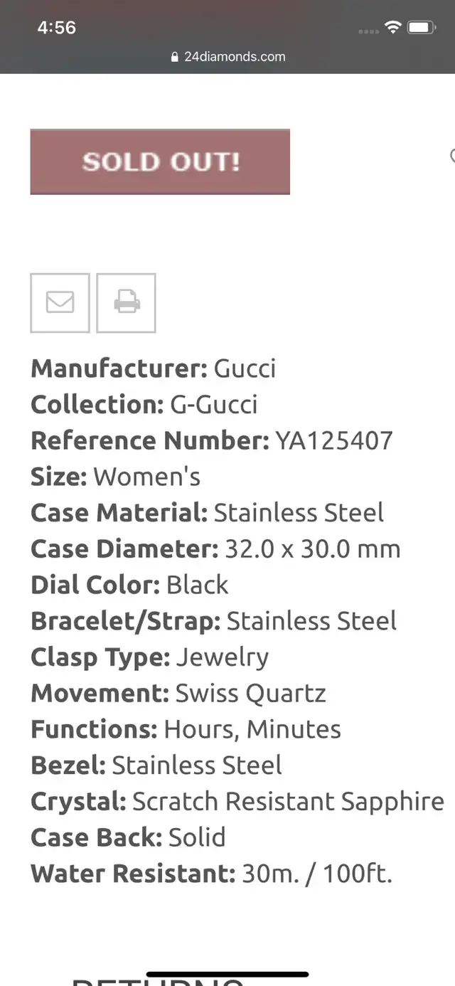 Ladies GUCCI Swiss Quartz Watch YA125407. $300 - Photo 2