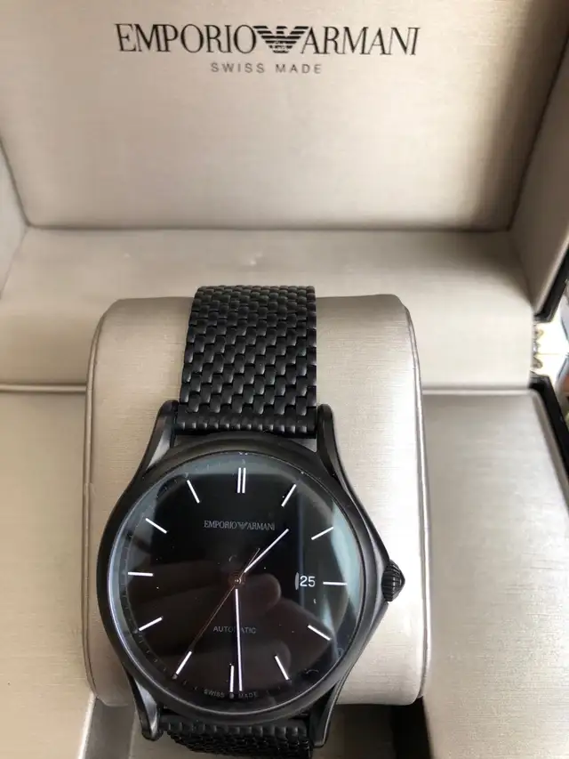 Men’s Black Emporia Armani Automatic 42 mm Watch. $350 - Photo 2