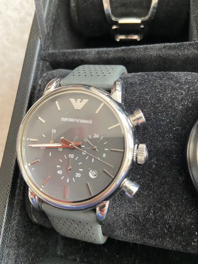 $100 Men’s Emporio Armani Luigi Grey Dial Chronograph Quartz - Photo 2