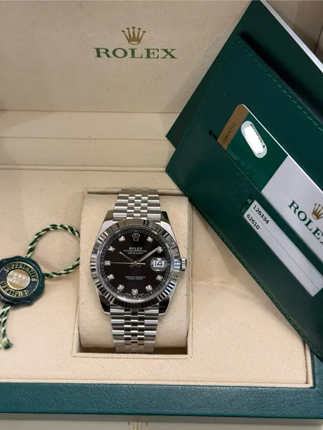 Rolex Datejust 41 Black Diamond Dial Full Set
