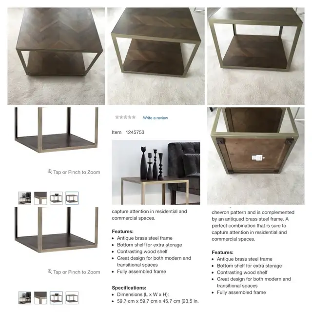 Mara Solid Acacia Wood End Table $300. Like new - Photo 4