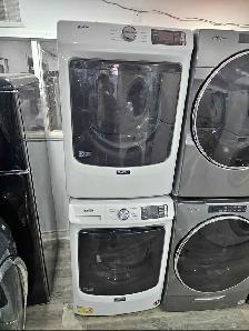 NEWER MODEL! Maytag 27' White Front-Load Stackable Washer Dryer