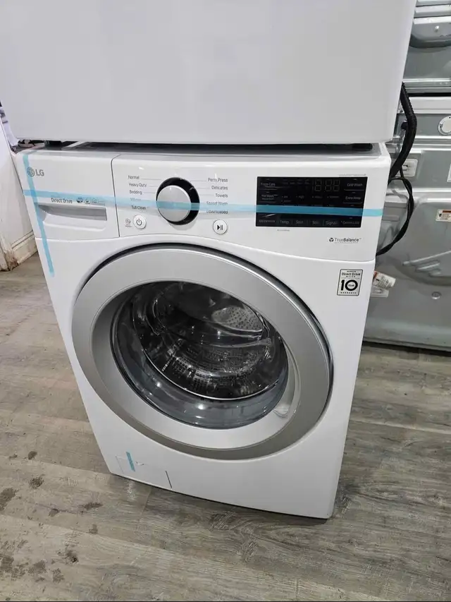 NEWER! LG 27' White Front-Load Stackable Washer & Electric Dryer - Photo 2
