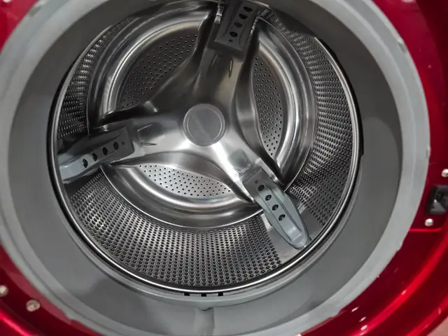 CHERRY RED LG 27' Front-Load Stackable Washer Dryer W/ Pedestals - Photo 4