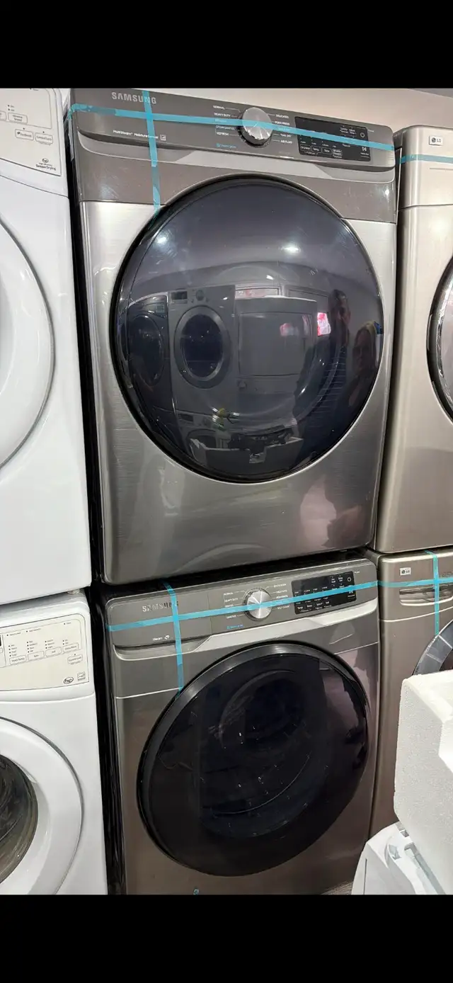 PREMIUM! Samsung 27' Stainless Steel Stackable Washer Dryer Set