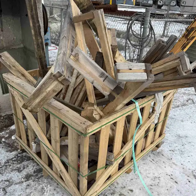 skids of junk wood