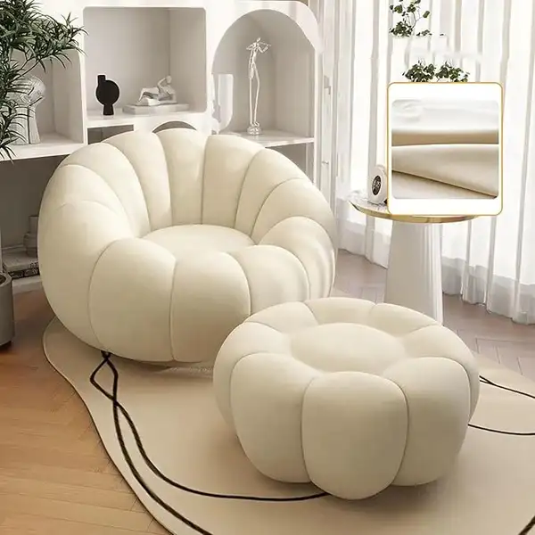 Brand New Pumpkin Swivel Accent Chair with Ottoman Special $299 - Photo 3