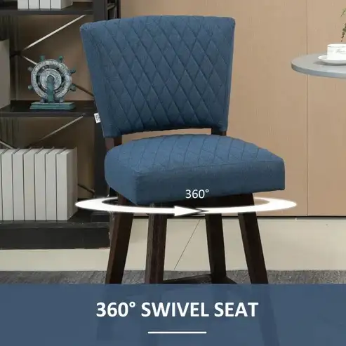 Brand New Set of 2 swivel Barstools Wooden legs $329 - Photo 5