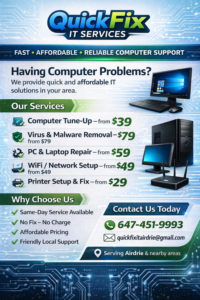 Laptop Running Slow? Affordable Computer Repair in Airdrie (From