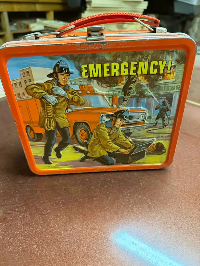 Vintage 1973 Emergency Lunch Box with Thermos