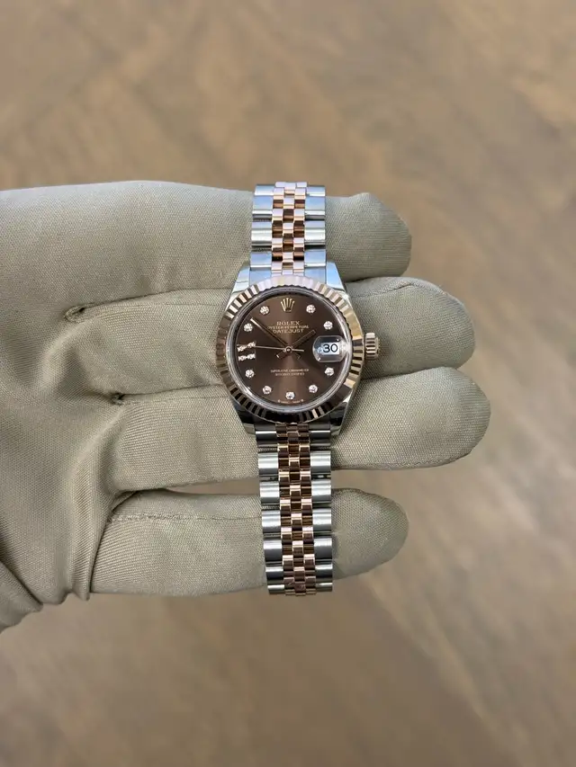 Rolex Datejust 28mm Rose Gold Two-tone Diamond IX Full Set - Photo 3