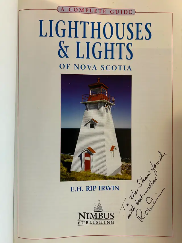 LIGHTHOUSES & LIGHTS OF NOVA SCOTIA by E. H. Rip Irwin - 2011 SC - Photo 2