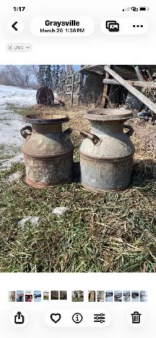 Antique cream cans