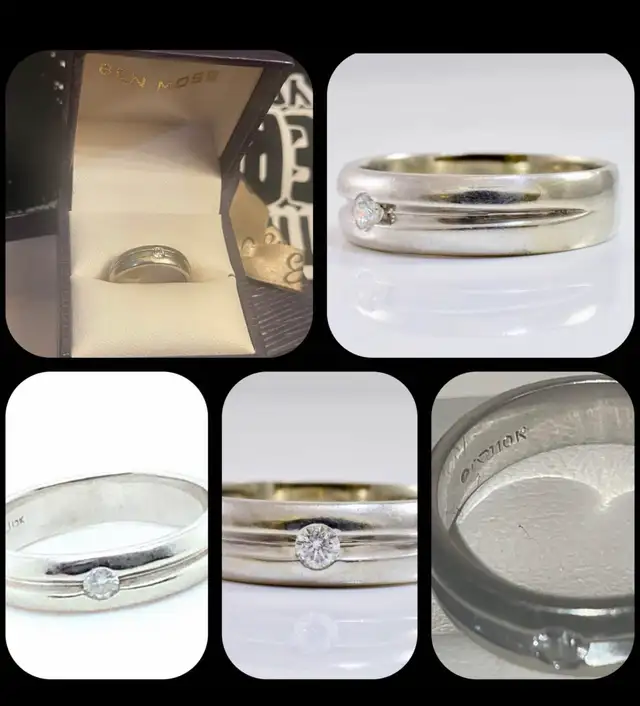 white gold diamond Ring  10K White Gold