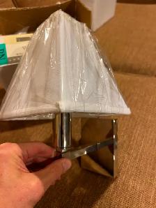 Waterworks Chrome Wall Sconce with Fabric Shade – 4 pcs, $50
