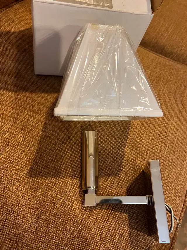 Waterworks Chrome Wall Sconce with Fabric Shade – 4 pcs, $50 - Photo 3
