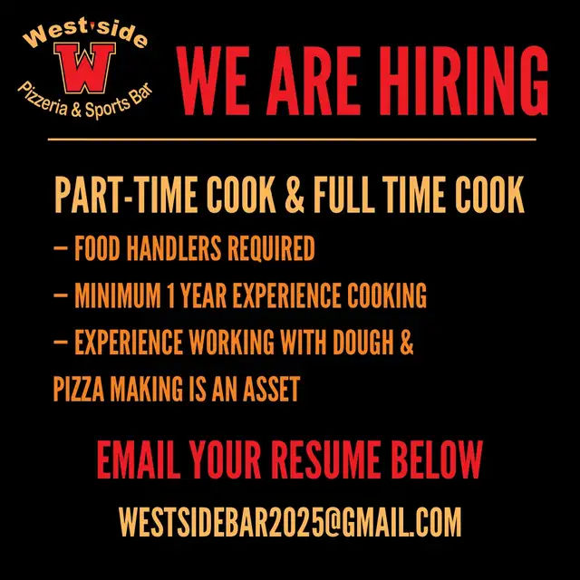 Hiring Part-time & Full-time Cook
