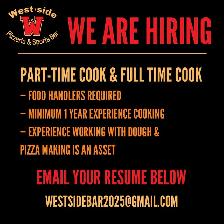 Hiring Part-time & Full-time Cook