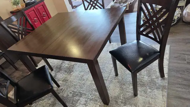Dining room set - 6 chairs - leaf - Photo 3