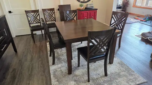 Dining room set - 6 chairs - leaf - Photo 9