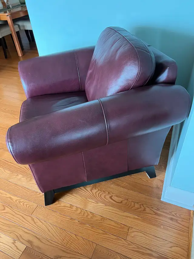 PALLISER BURGANDY LEATHER CHAIR FOR SALE - Photo 2