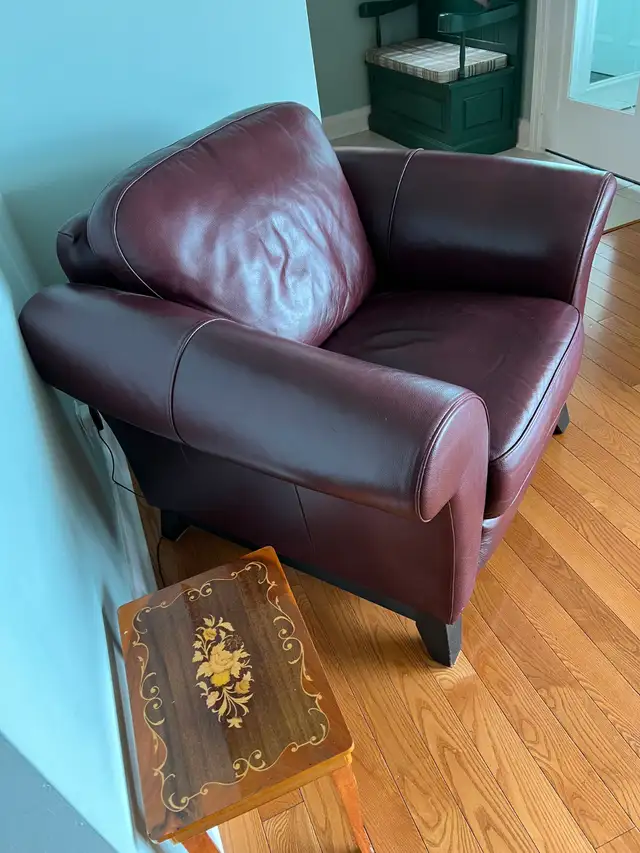 PALLISER BURGANDY LEATHER CHAIR FOR SALE - Photo 3