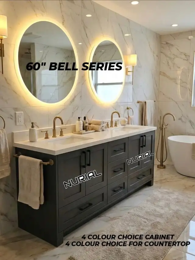 vinyl flooring’s porcelain tiles solid wood vanity Led lights - Photo 4