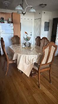 Vintage Solid Wood Dining Table w/two leafs