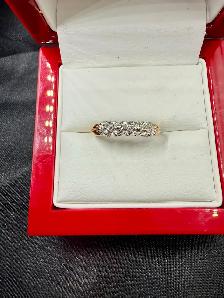Women's 14K Gold Diamond Eternity Band~Size 5