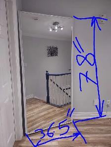 2  Mirror Sliding Closet Door with attachments - Like New