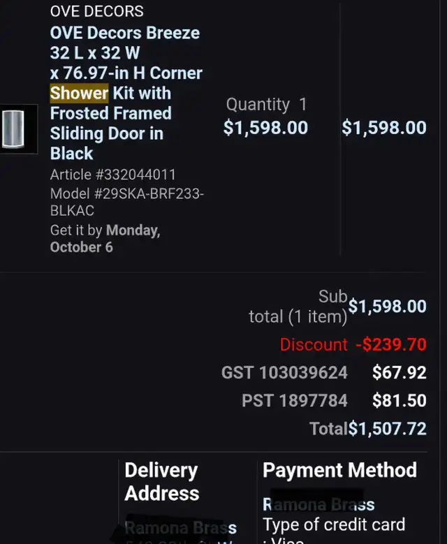 New shower