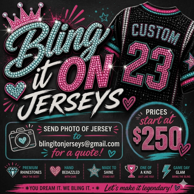 Custom Bedazzling Service For Your Sports Jerseys