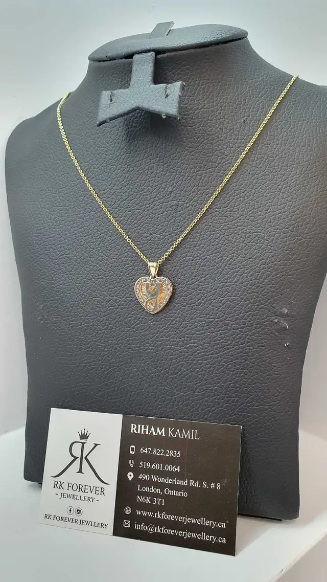 10k yellow gold chain & pendant # 391_R - Photo 2