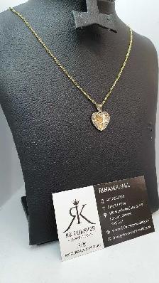 10k yellow gold chain & pendant # 391_R - Photo 3