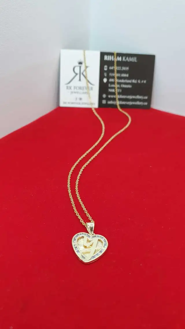10k yellow gold chain & pendant # 391_R - Photo 4