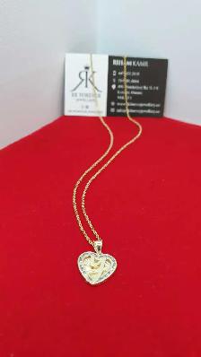 10k yellow gold chain & pendant # 391_R - Photo 4