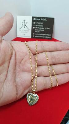 10k yellow gold chain & pendant # 391_R - Photo 5