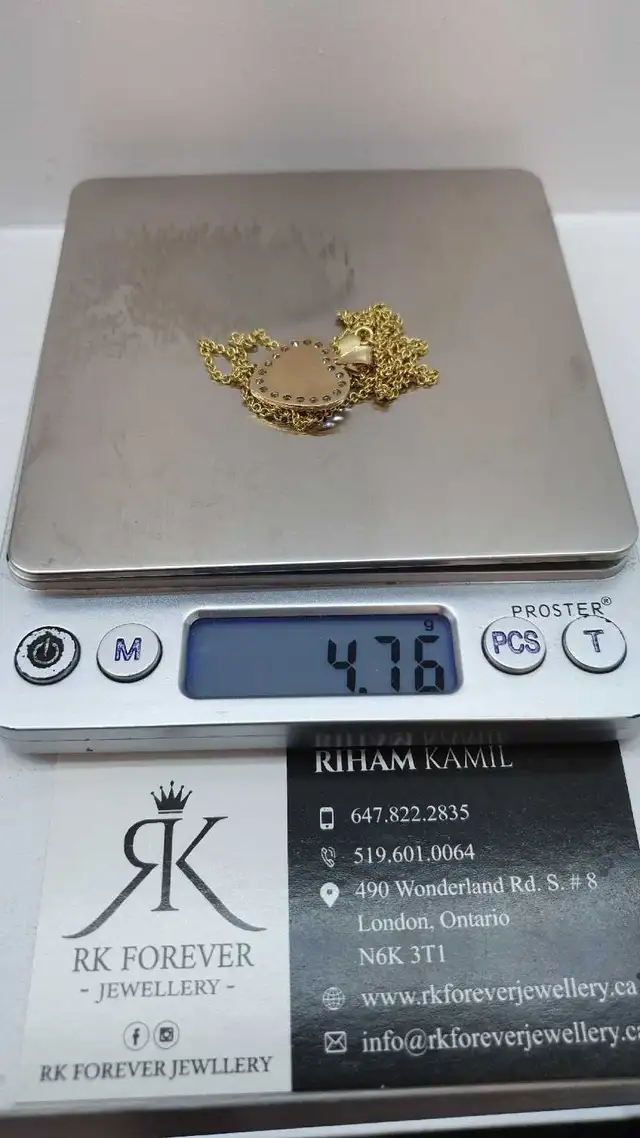 10k yellow gold chain & pendant # 391_R - Photo 6